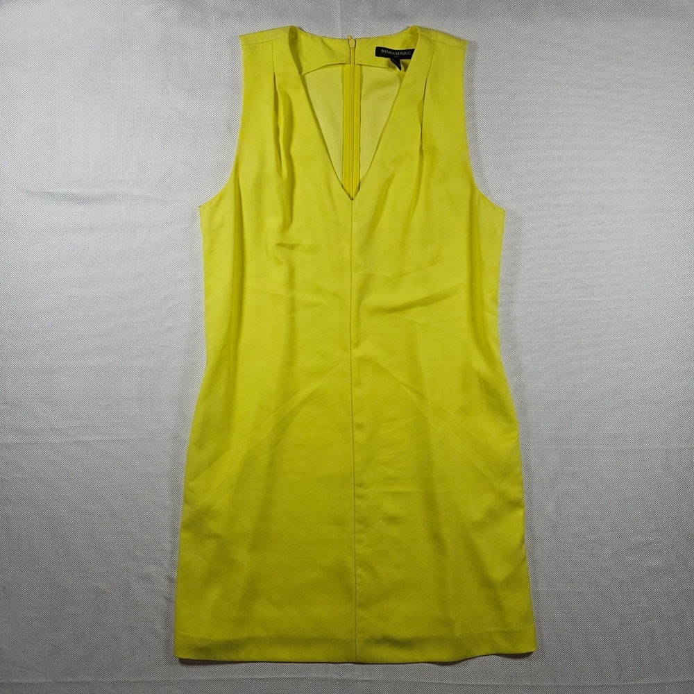 Banana Republic Yellow V Neck Sleeveless Sheath Dress SZ‎ 8